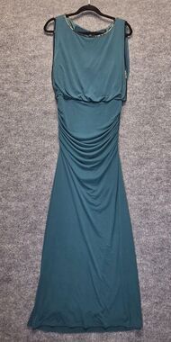 Laundry By Shelli Segal Dress Womens 4 Emerald Beaded Ruched Maxi Blouson Formal